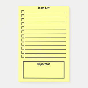 Post-it® Couleurs pastel Liste des tâches Jaune clair