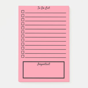 Post-it® Couleurs pastel  Liste des tâches  Rose clair/Rou