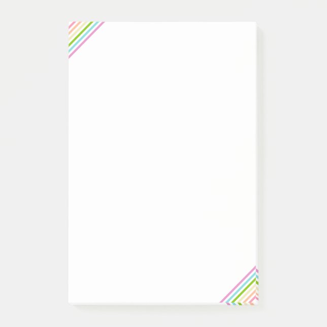 Post-it® Couleurs tendance Modèle en bande bleu rose jaune (Devant)