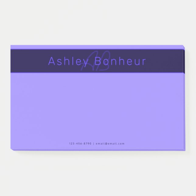 Post-it® Couleurs violettes profondes modernes | Nom et mon (Devant)