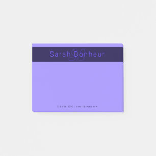 Post-it® Couleurs violettes profondes modernes Nom et mon