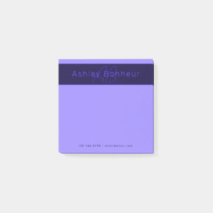Post-it® Couleurs violettes profondes modernes Nom et mon