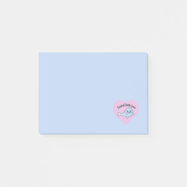 Post-it® Coupé avec des notes de post-it d'amour (Devant)