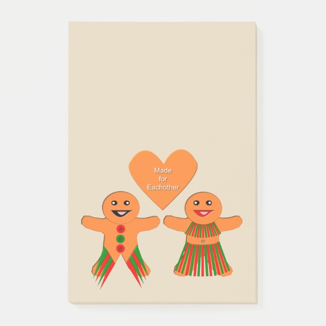 Post-it® Couple de pain d'épices de Noël (Devant)