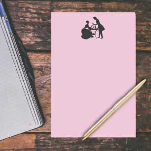 Post-it® Couples noirs vintages de silhouette grillant à