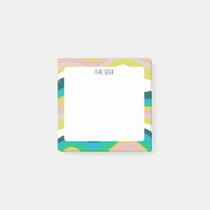 Post-it® Courbes colorées CUSTOM Chic Monogramme Personnali