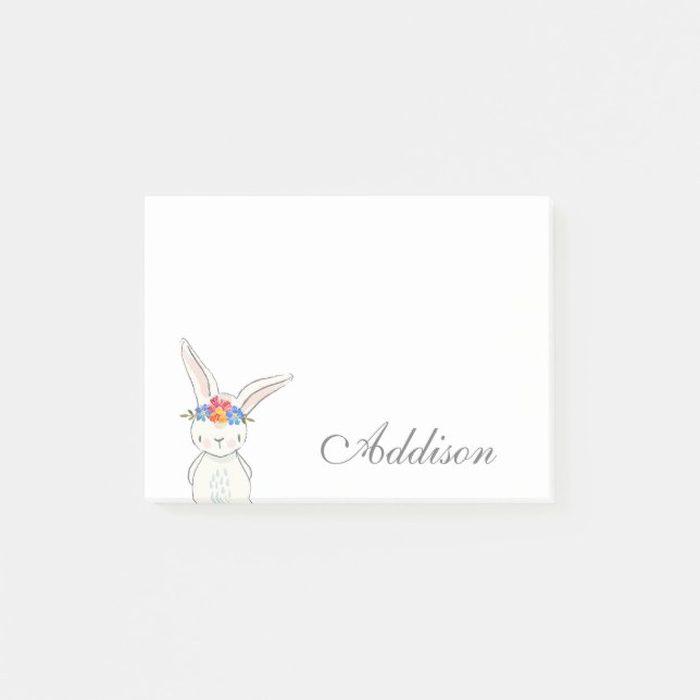 Post-it® Couronne blanche mignonne de fleur de lapin (Devant)