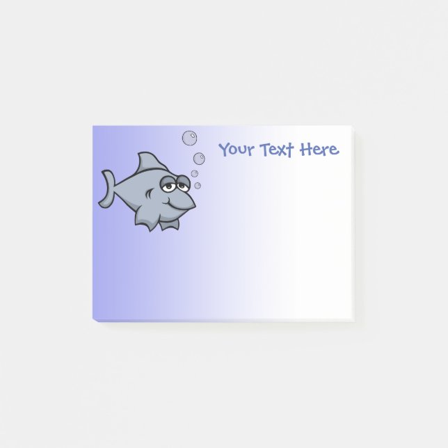 Post-it® Courrier--note du requin 4x3 de bande dessinée (Devant)