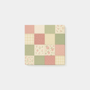 Post-it® Courtepoint Patchwork Vert Rose Fleurie Maison de 