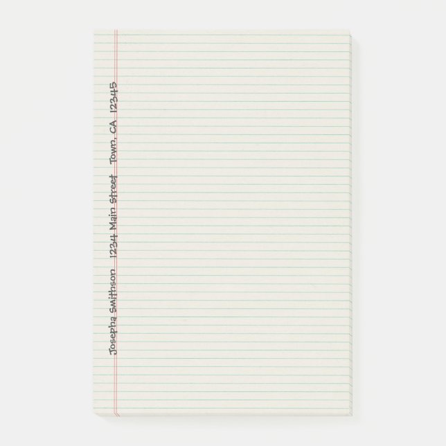 Post-it® Coutume rayée de papier de classeur de carnet (Devant)