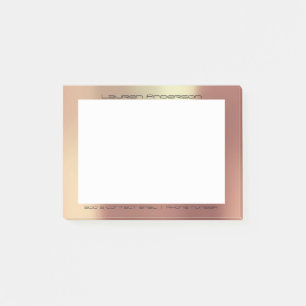 Post-it® Coutume rose de bureau d'or d'en cuivre