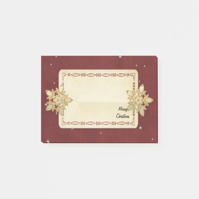 Post-it® Coutume rouge et argentée de Joyeux Noël d'étoile (Devant)