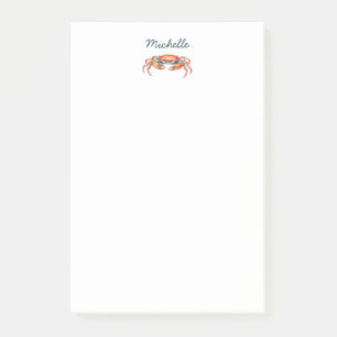 Post-it® Crabe aquarelle personnalisé Été Plage   