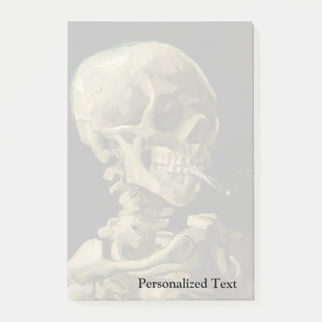 Post-it® Crâne de Van Gogh | avec la cigarette brûlante | (Devant)