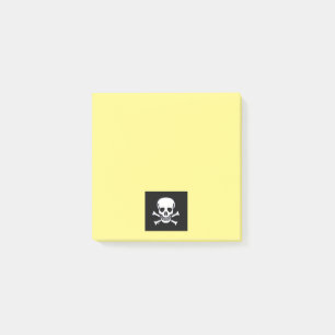 Post-it® Crâne en os Noir jaune 3x3 plaquettes de notes