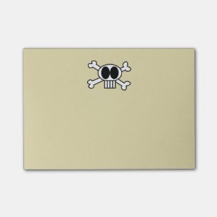 Post-it® Crâne mignon et os croisés avec grands yeux noirs