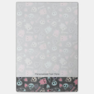 Post-it® Crânes, coeurs sur arrière - plan noir