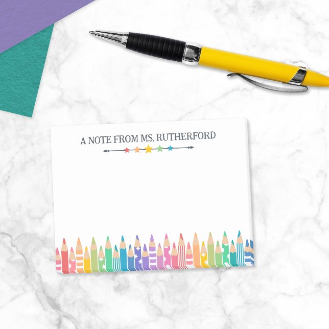 Post-it® Crayons de Couleurs Amusants Note de l'Enseignant  (Créateur téléchargé)