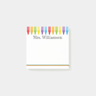 Post-it® Crayons mignons personnalisés Professeur Retour 