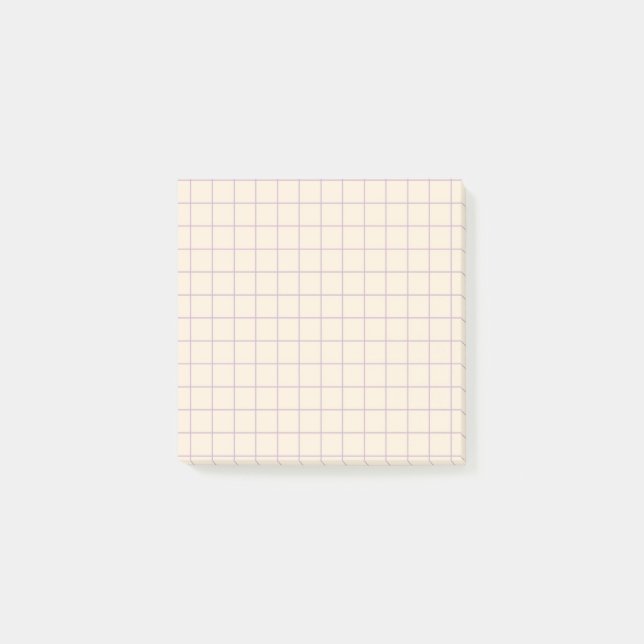 Post-it® Cream À damiers Motif Soft Grid Design Office (Devant)