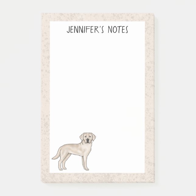 Post-it® Cream Labrador Retriever Lab Chien Nom personnalis (Devant)