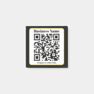 Post-it® Create Your Own QR Code   Black White Gold Border