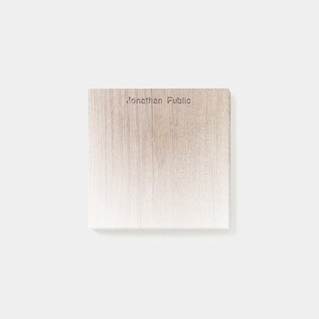 Post-it® Creative Distressed Text Brown Wood Look Modèle (Devant)