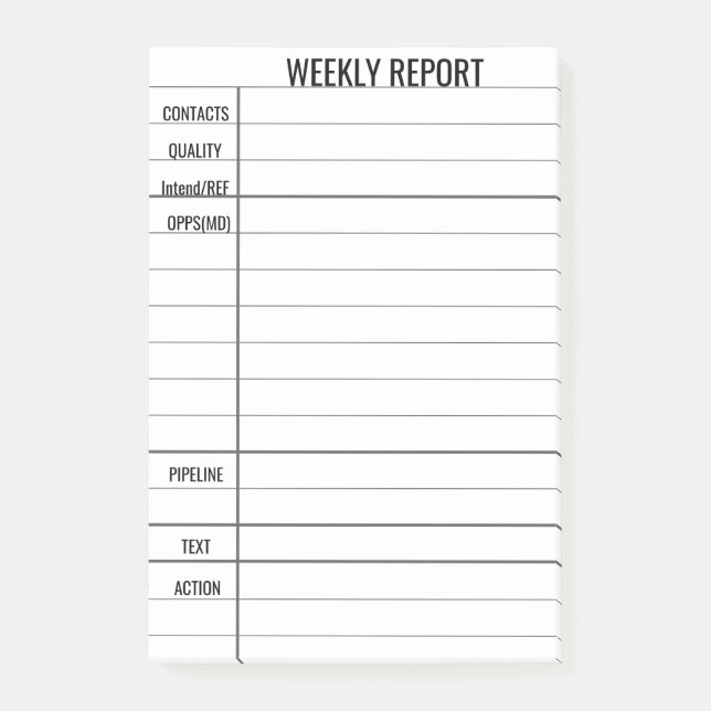 Post-it® Créer votre propre rapport hebdomadaire d'entrepri (Devant)