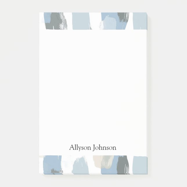 Post-it® Crème Bleu Blanc Abstrait (Devant)