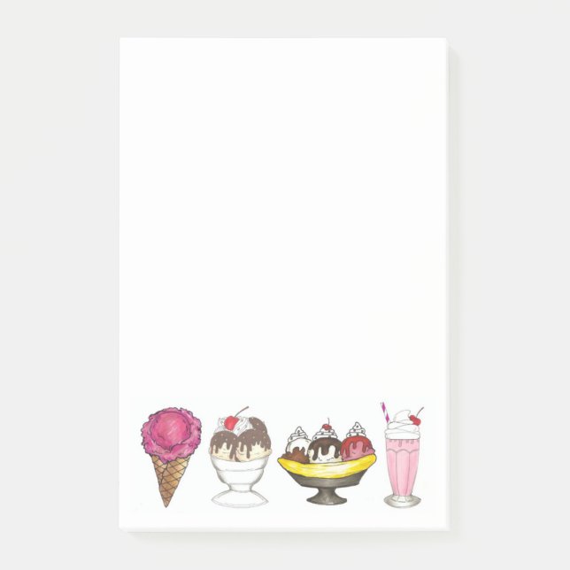 Post-it® Crème glacée Social Favoriser Banana Split Sundae  (Devant)