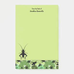 Post-it® Cricket Floral modèle vert noir personnalisé