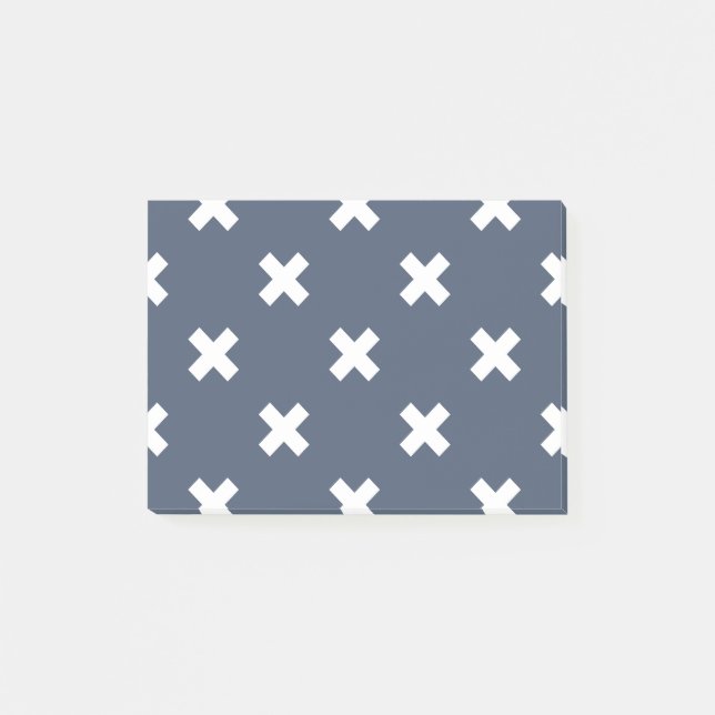 Post-it® Croix blanches sur bleu-gris (Devant)