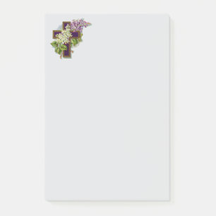 Post-it® Croix Violette Et Fleurs