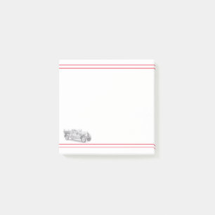 Post-it® croquis au crayon de vieux camion de pompiers dess