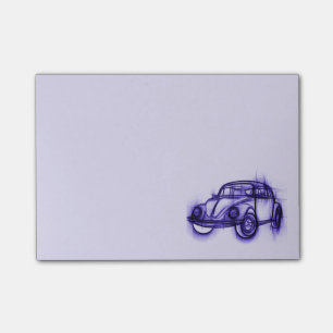 Post-it® Croquis de voiture mignonne en violet
