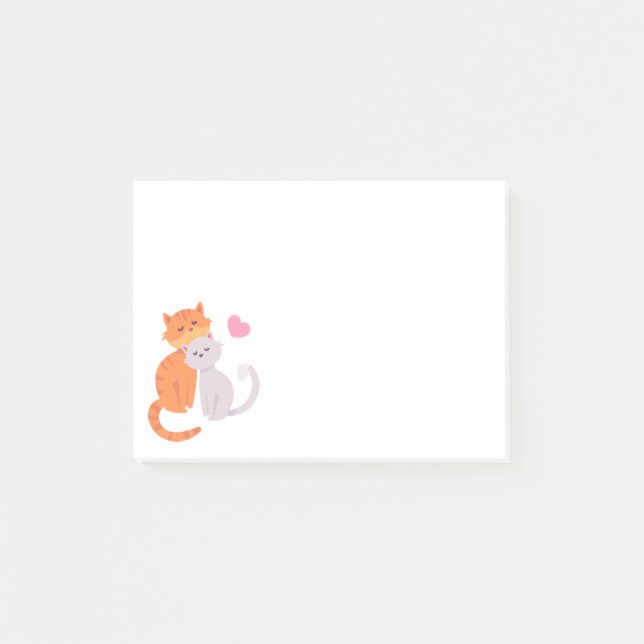 Post-it® Cuisine Amoureux des chats Gray Kitty Kitten Aime  (Devant)