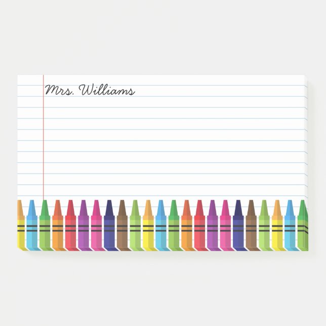 Post-it® Cuisine Enseignante Élémentaire Crayons Nom person (Devant)