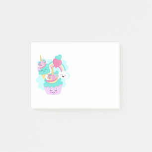 Post-it® Cupcake mignonne et crème glacée joyeuse