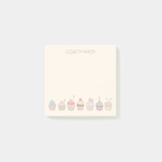 Post-it® Cupcakes et nom (Devant)