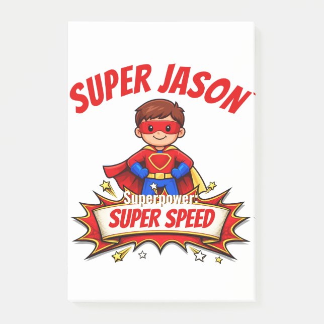 Post-it® Custom Kids Superhero Name & Superpower (Devant)