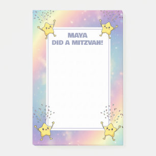 Post-it® Custom Mitzvah Notes Rainbow Confetti Stars