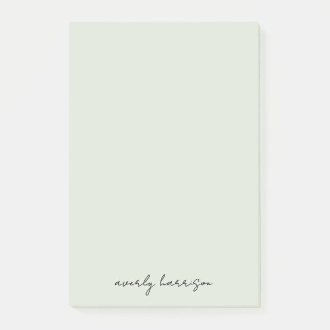Post-it® Custom Monogram Light Sage Chic Minimalist  (Devant)