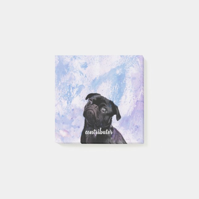 Post-it® Customisez le votre possèdent très le chien noir (Devant)