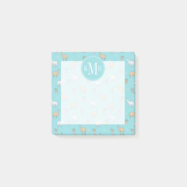 Post-it® Cute Alpaca Llama Cactus Motif (Devant)