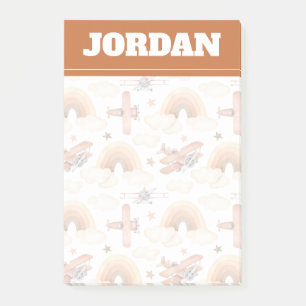 Post-it® Cute aquarelle Rainbow Motif d'avion