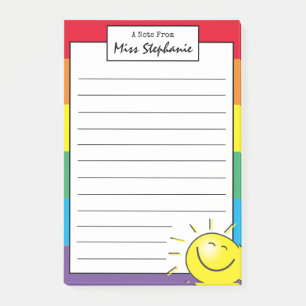 Post-it® Cute arc-en-ciel Sunshine Sourire visage de l'ense