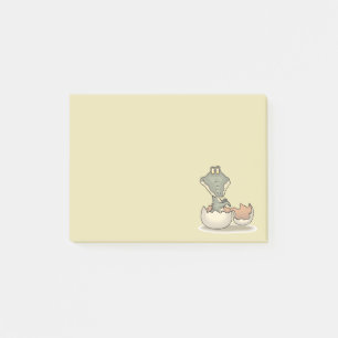 Post-it® Cute Baby Alligator Cartoon Hatching from Eggshell