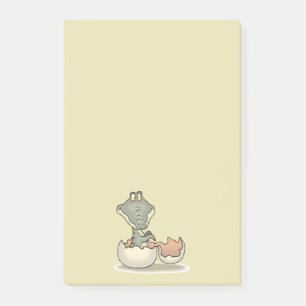 Post-it® Cute Baby Alligator Cartoon Hatching from Eggshell