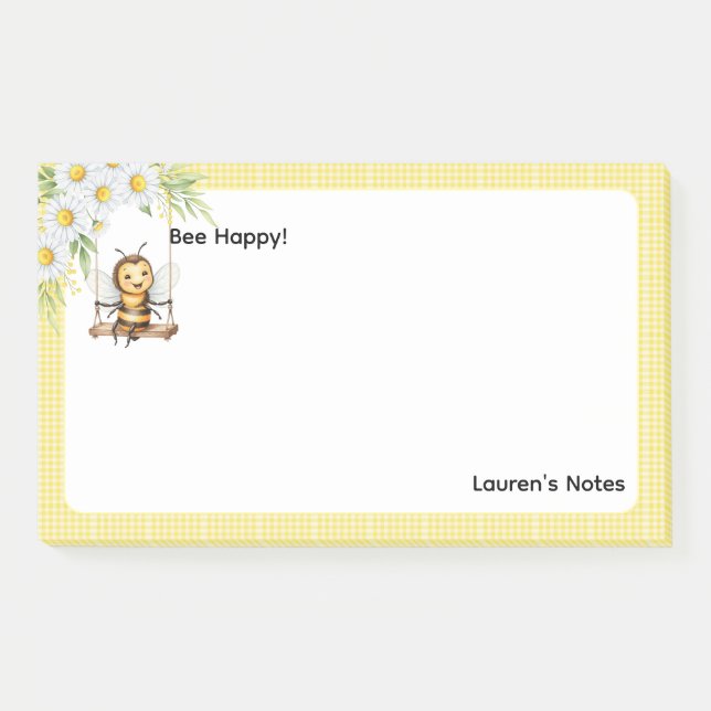 Post-it® Cute "Bee happy" Pesonalized (Devant)