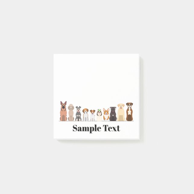Post-it® cute big&small dogs design post it (Devant)